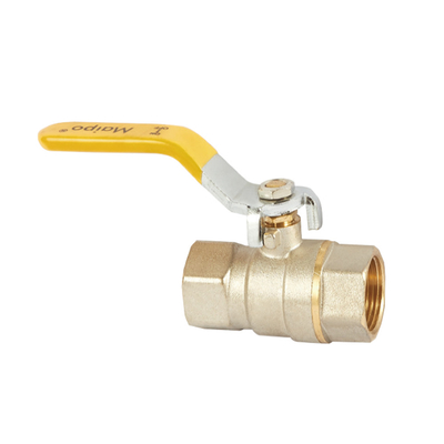Van bi bằng đồng thau đầy đủ cổng 1/2Inch - 4Inch cho tay cầm bằng nhựa màu vàng khí dầu