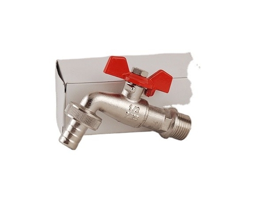 1/2 3/4Inch Vòi vườn bằng đồng thau Tay cầm bằng nhựa Bóng kẽm Bib Cock